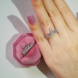 925 Sterling Silver Queen Crown Ring for Women