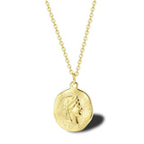 Queen Elizabeth Portrait Coin Pendant Necklace for Women