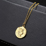 Queen Elizabeth Portrait Coin Pendant Necklace for Women