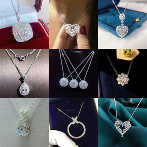 Queen Heart Silver Chocker Necklace Lab Diamond Wedding Pendant