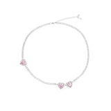 Queen Heart Chocker Necklace 925 Silver Zircon Women Engagement Jewelry