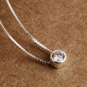 925 Silver Round Pendant Necklace with Austrian Zircon