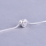 925 Silver Round Pendant Necklace with Austrian Zircon