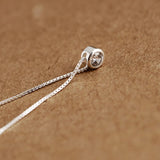 925 Silver Round Pendant Necklace with Austrian Zircon