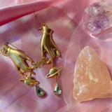 Queen of Swords Celestial Earrings - Dagger Earrings - Tarot Hand Earrings