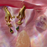 Queen of Swords Celestial Earrings - Dagger Earrings - Tarot Hand Earrings