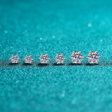Queenme Moissanite Earrings Six Claws Lab Diamond 925 Sterling Silver Stud