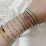 Queenme 925 Sterling Silver Bracelet Zircon Colorful