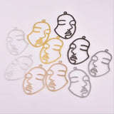 Red Hollow Out Face Ear Clip Earrings