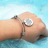Quotes Initial Bracelet Stainless Steel Expandable Wire Letter Charm Bracelets