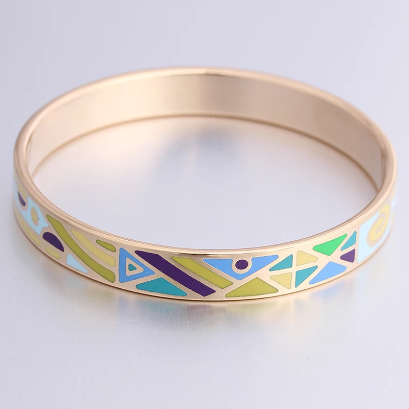 R&X Promotions Enamel Bangle Stainless Steel Bracelet