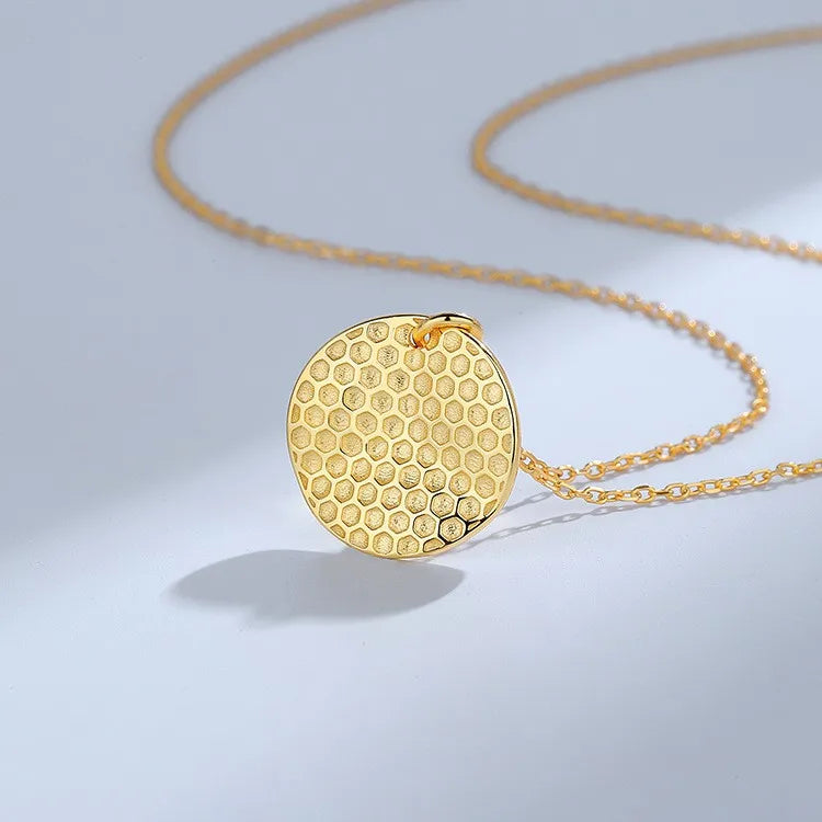 ZFSILVER S925 Sterling Silver Geometric Coin Necklace For Women