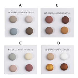R2LE 4Pcs Round Hijab Pins Multi-Use Magnet Scarf Brooch Clip
