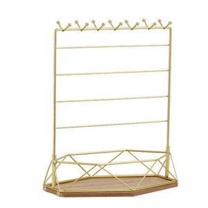Metal Jewelry Organizer Stand with Tray for Necklace Bracelet