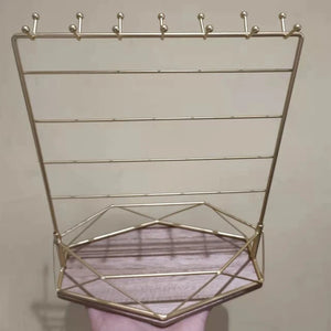 Metal Jewelry Organizer Stand with Tray for Necklace Bracelet