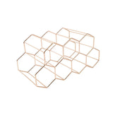 R2LE Metal Honeycomb Wine Rack Tabletop 9 Bottle Holder