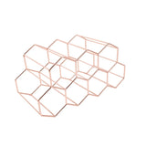 R2LE Metal Honeycomb Wine Rack Tabletop 9 Bottle Holder