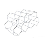 R2LE Metal Honeycomb Wine Rack Tabletop 9 Bottle Holder