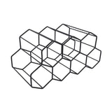 R2LE Metal Honeycomb Wine Rack Tabletop 9 Bottle Holder