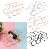R2LE Metal Honeycomb Wine Rack Tabletop 9 Bottle Holder