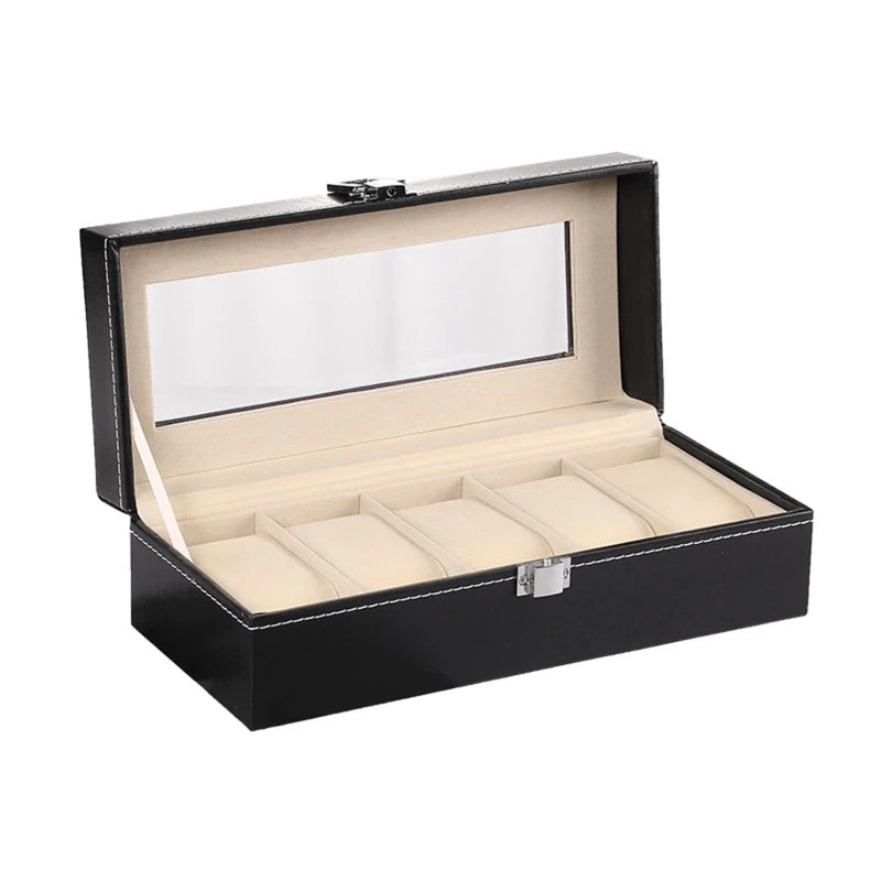R2LE Watch Box Organizer PU Leather Large Watches Storage Holder