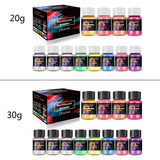 R3MC 12-Color Luminous Powder Glow Dark Pigment Resin Slime Nail Paint DIY Craft