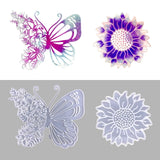 2 Pcs Sunflower Butterfly Wall Ornament Silicone Mold