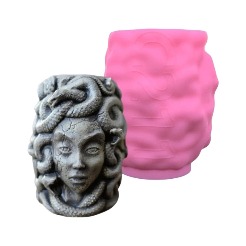 3D Snake Girl Silicone Flower Pot Mold Succulent Planter Resin Mold