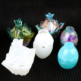 R3MC 4 Pieces Crystal Epoxy Resin Mold for Jewelry Storage Box Crafts