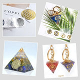 R3MC 40x Flower of Life Stickers Self Adhesive Geometry Orgone Pyramid Stickers