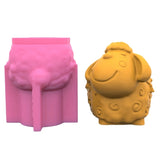 DIY Sheep Concrete Silicone Pot Mold for Succulent Flowerpots
