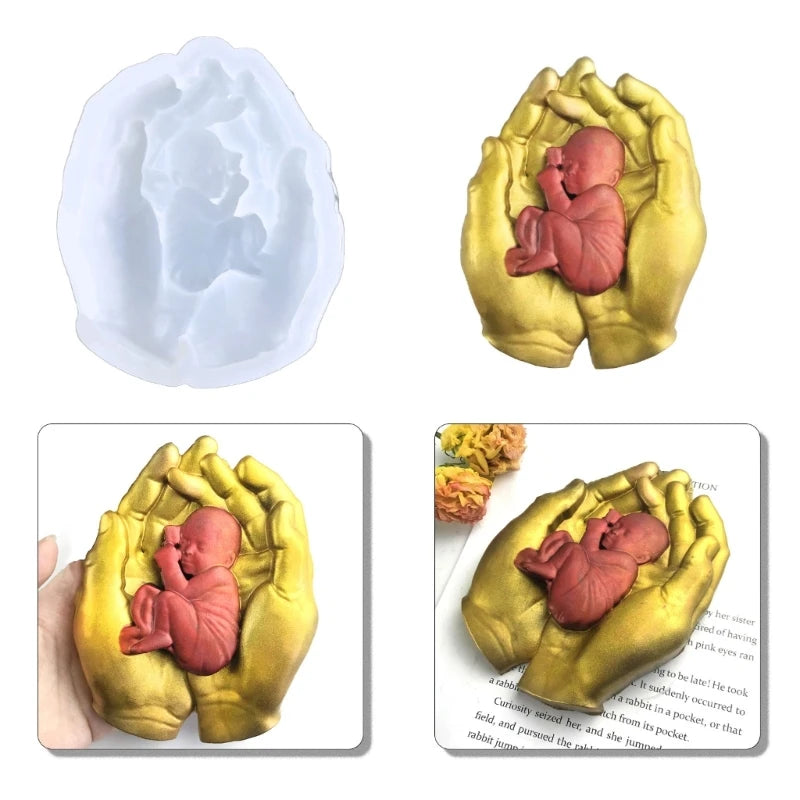 R3MC Baby-in Hand Silicone Mold for Epoxy Casting
