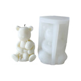 Bear Candle Making Molds,3D Bear Ornament Mold,Parent-Child Bear Epoxy Mold