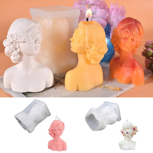 Blindfolded Girls Silicone Mold DIY Candle Making Mold