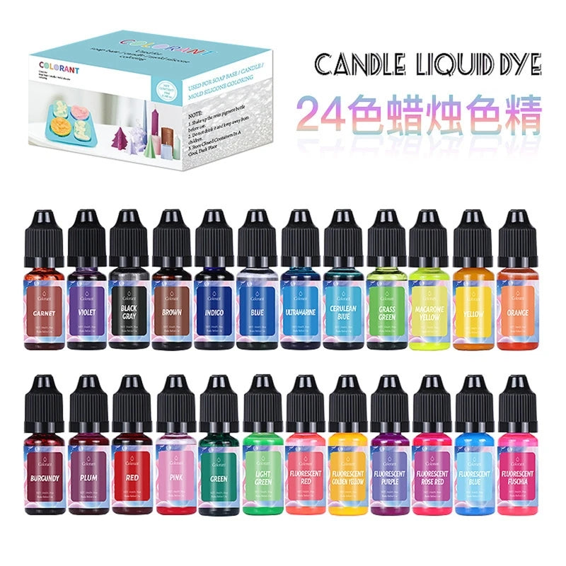 R3MC Candle Wax Dye Flakes for DIY Supplies 24 Colors