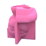 R3MC Creative Human Face Doll Silicone Mold for DIY Home Garden Flower Pots