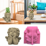 R3MC Angel Concrete Silicone Pot Mold DIY Home Garden Flower Pots Mold