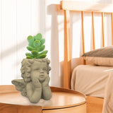 R3MC Angel Concrete Silicone Pot Mold DIY Home Garden Flower Pots Mold