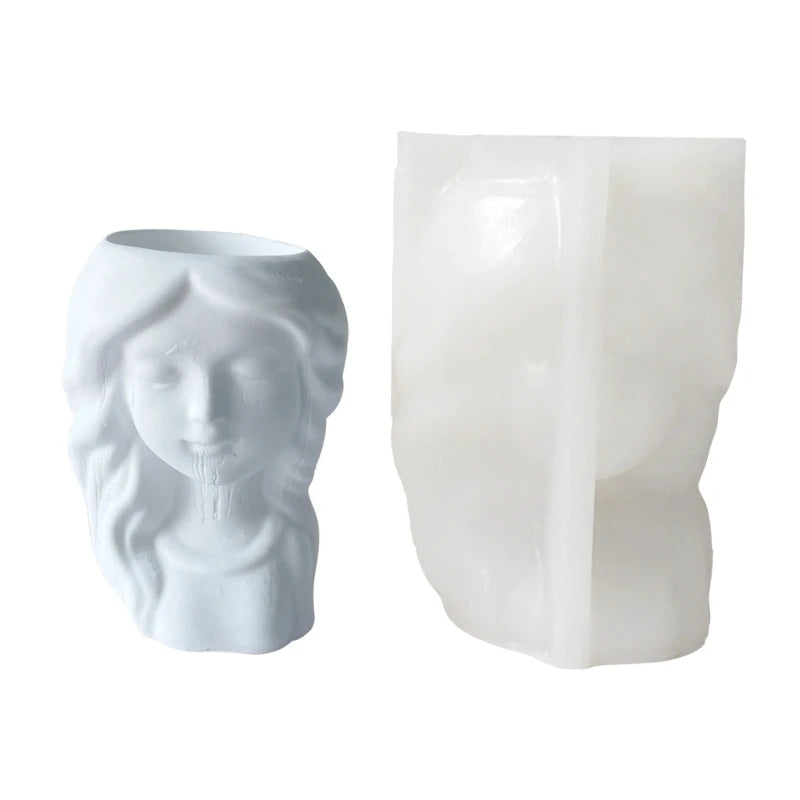 Silicone Mold for Girls Pen Holder Pot - Epoxy Resin Table Ornament Mold