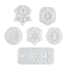 R3MC Christmas Snowflake Keychain Silicone Mold for Jewelry Crafting