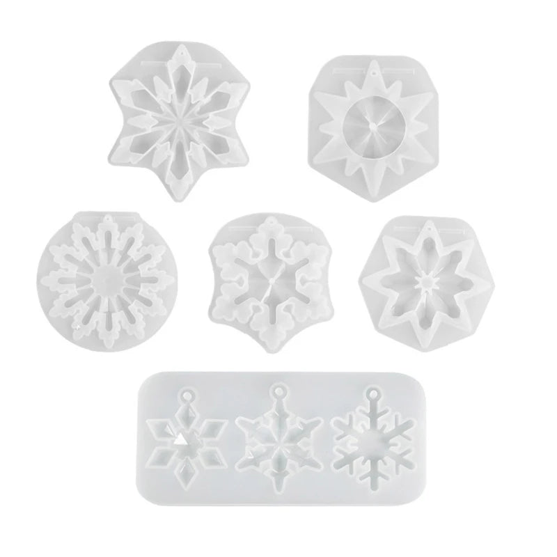 R3MC Christmas Snowflake Keychain Silicone Mold for Jewelry Crafting