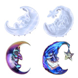 Crystal Epoxy Moon Mirror Silicone Mold for DIY Wall Decor Jewelry Pendant