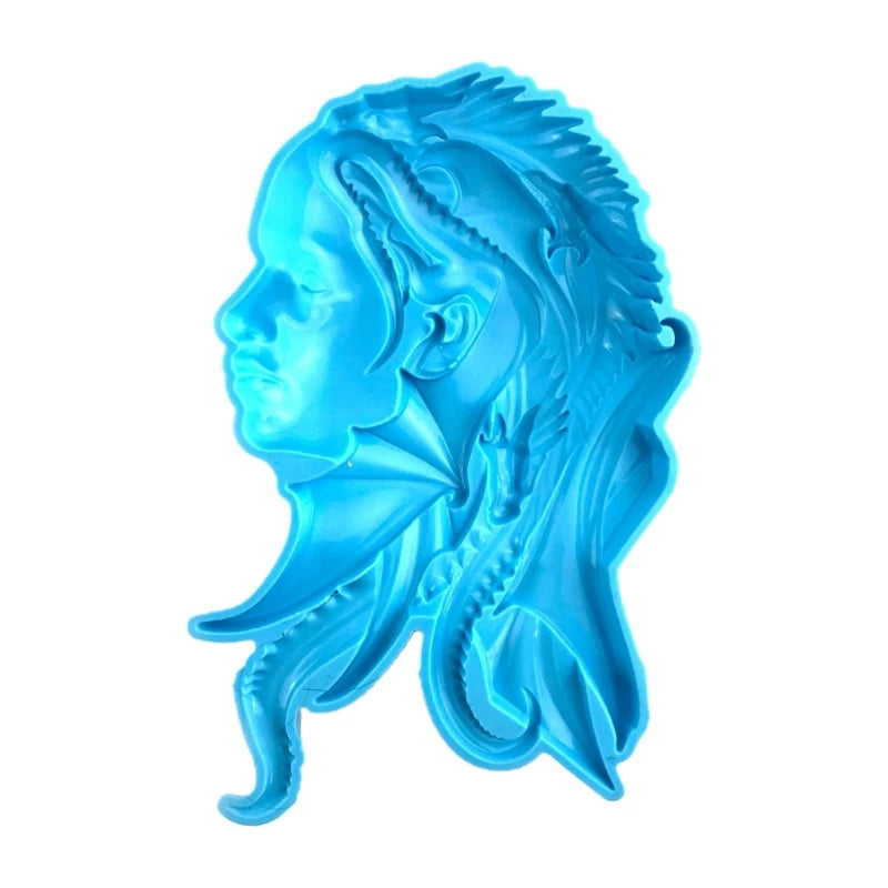 Dragon-Girl Silicone Resin Mold for Wall Decor