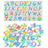 Heart Star Alphabet Crystal Epoxy Mold Capital Letter M Mirror Pendant DIY