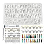 Fancy Alphabet Resin Mold Kit with Drill Tassel - Reversed Silicone Letter Decor