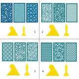 R3MC Clay 3 Pcs Reusable Screen Printing Templates