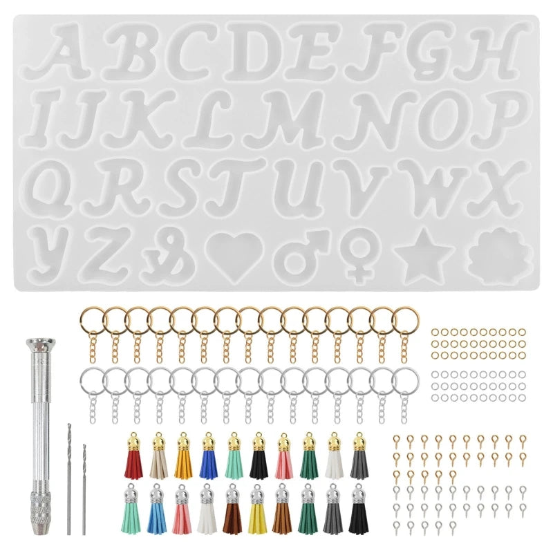 R3MC Alphabet Resin Molds Kit Letter Silicone Mold Epoxy Resin Casting Mold