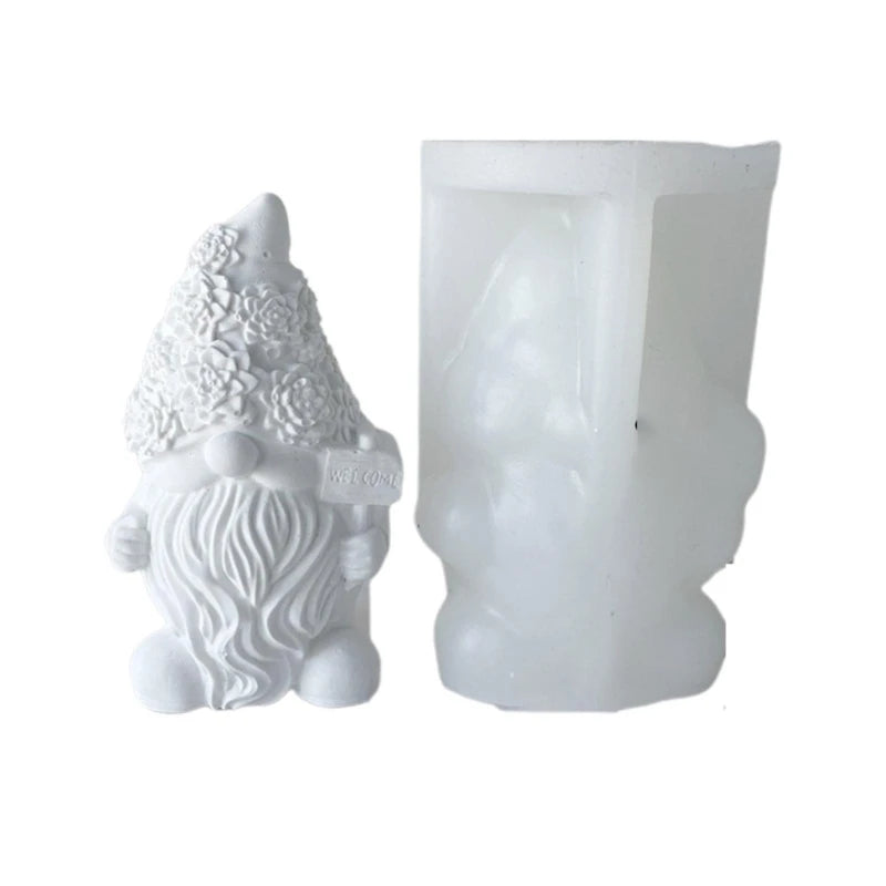 3D Gnome Silicone Mold Epoxy Dwarf Plaster Soap Resin Christmas Decor