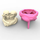 Skull Rose Vase Mold Silicone Flower Pot Mold