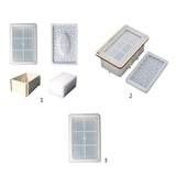 Rectangle Tissue Box Resin Mold Diamonds Silicone Storage Container Mold